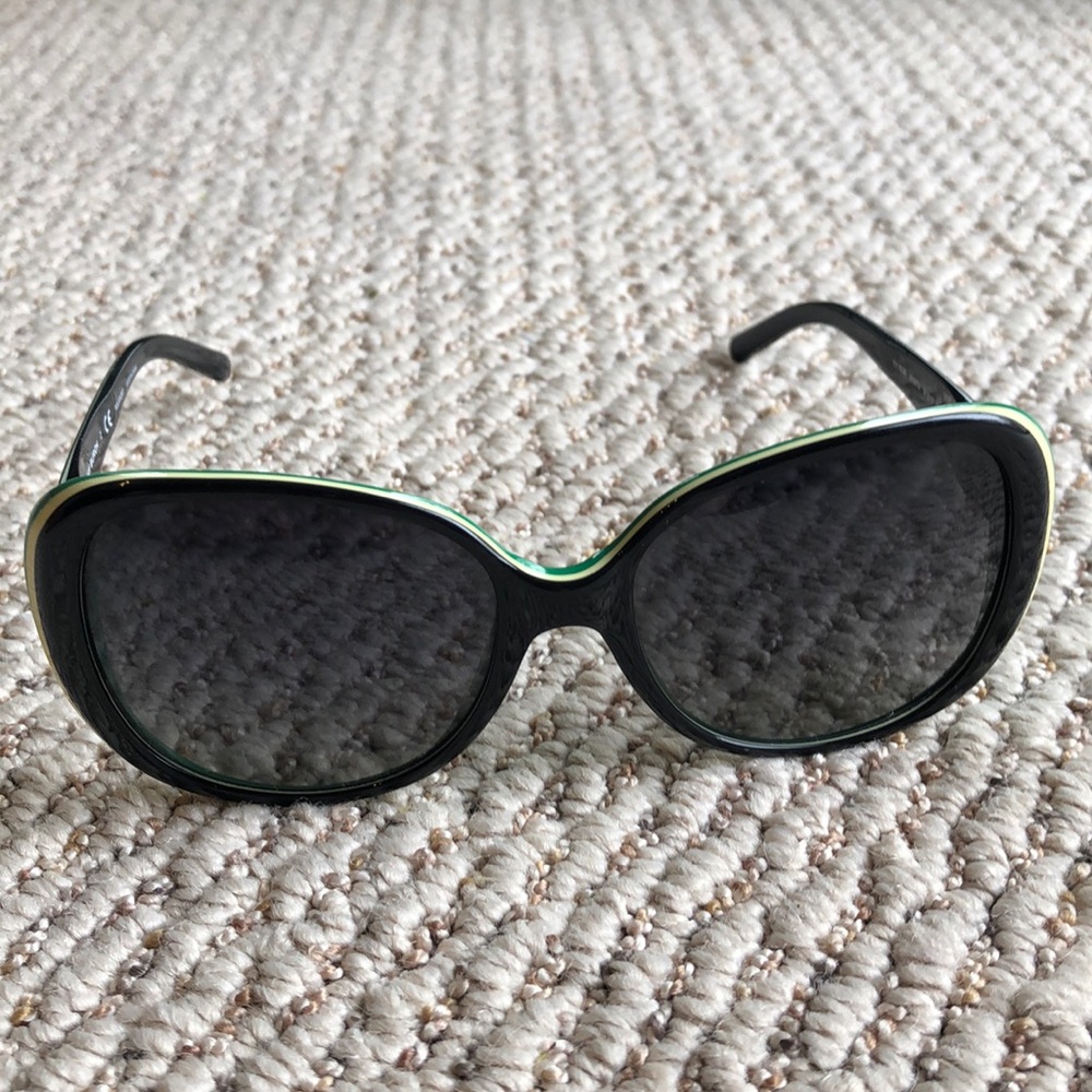 Tory Burch sunglasses black frame w/ green/yellow